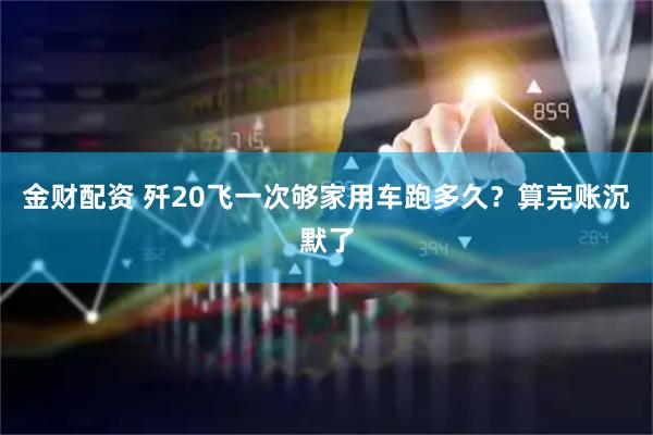 金财配资 歼20飞一次够家用车跑多久？算完账沉默了