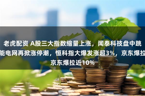 老虎配资 A股三大指数缩量上涨，闻泰科技盘中跳涨，智能电网再掀涨停潮，恒科指大爆发涨超3%，京东爆拉近10%